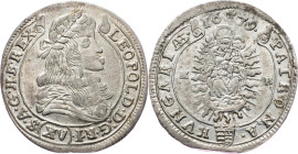 Leopold I., 15 Kreuzer 1679, KB, Kremnitz Leopold I., 15 Kreuzer 1679, KB, Kremnitz, Hol. KB 79.1.1; EF

Grade: EF