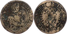 Leopold I., 15 Kreuzer 1691, Vienna Leopold I., 15 Kreuzer 1691, Vienna|corrosion, old copy in copper!; F

Grade: F