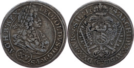 Leopold I., 15 Kreuzer 1694, CB, Brieg Leopold I., 15 Kreuzer 1694, CB, Brieg, Mkč. 1697|toned; VF

Grade: VF