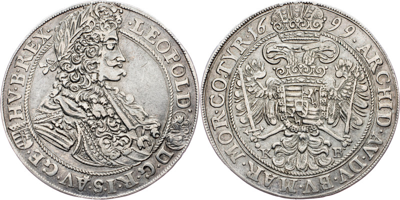 Leopold I., 1/2 Thaler 1699, KB, Kremnitz Leopold I., 1/2 Thaler 1699, KB, Kremn...