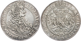 Leopold I., 1/2 Thaler 1699, KB, Kremnitz Leopold I., 1/2 Thaler 1699, KB, Kremnitz, Her. 849|reduced edge; aEF

Grade: aEF