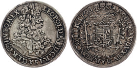 Leopold I., 1/2 Thaler 1703, KB, Kremnitz Leopold I., 1/2 Thaler 1703, KB, Kremnitz, Her. 854|toned; VF+

Grade: VF+