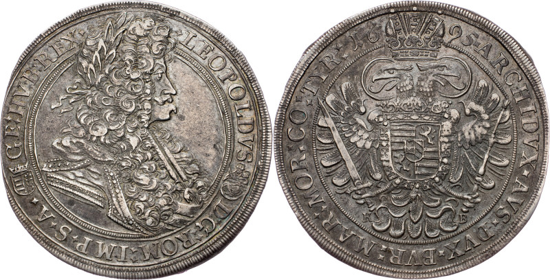 Leopold I., 1 Thaler 1695, KB, Kremnitz Leopold I., 1 Thaler 1695, KB, Kremnitz,...