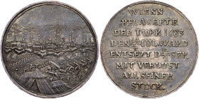 Leopold I., Medal 1683 Leopold I., Medal 1683, 8,436 g, Ag, Montenuovo 906|The Turkish Wars and the Defense of Vienna. Nice toning, letters on the edg...