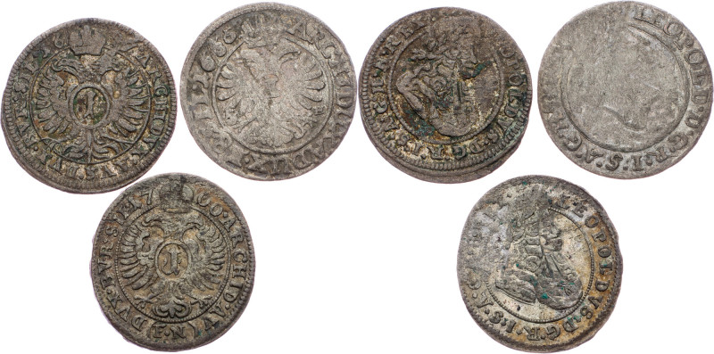 Leopold I., lot of 3pcs Leopold I.|Lot of 3pcs
