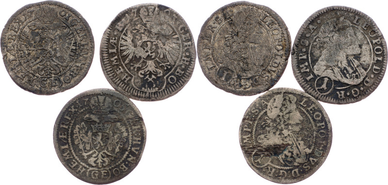Leopold I., lot of 3pcs Leopold I.|Lot of 3pcs