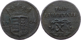 Franz I. Rakoczi, X Poltura 1704 Franz I. Rakoczi, X Poltura 1704|corrosion; F

Grade: F