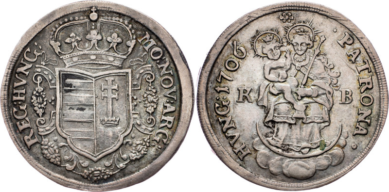 Franz I. Rakoczi, 1/2 Thaler 1706, KB, Kremnitz Franz I. Rakoczi, 1/2 Thaler 170...