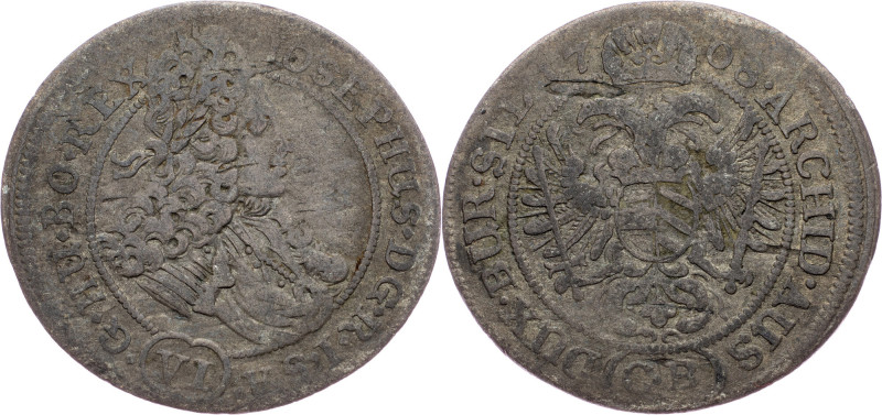 Joseph I., 6 Kreuzer 1708, CB, Brieg Joseph I., 6 Kreuzer 1708, CB, Brieg, Mkč. ...