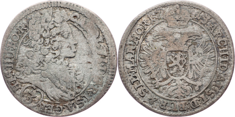 Charles VI., 3 Kreuzer 1715, Prague Charles VI., 3 Kreuzer 1715, Prague, Mkč. 18...