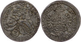 Charles VI., 3 Kreuzer 1718, Prague Charles VI., 3 Kreuzer 1718, Prague, Mkč. 1832|toned; VF

Grade: VF