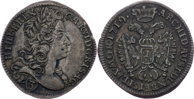 Charles VI., 3 Kreuzer 1719, Prague Charles VI., 3 Kreuzer 1719, Prague, Mkč. 18...