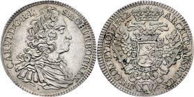 Charles VI., 15 Kreuzer 1732, Prague Charles VI., 15 Kreuzer 1732, Prague, Her. 639|min. toned; EF

Grade: EF