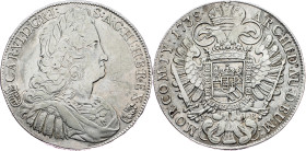 Charles VI., 1 Thaler 1738, KB, Kremnitz Charles VI., 1 Thaler 1738, KB, Kremnitz, Dav. 1062|scratchies; VF

Grade: VF