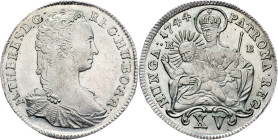 Maria Theresia, 15 Kreuzer 1744, KB, Kremnitz Maria Theresia, 15 Kreuzer 1744, KB, Kremnitz, Her. 1110|nice quality; aUNC

Grade: aUNC