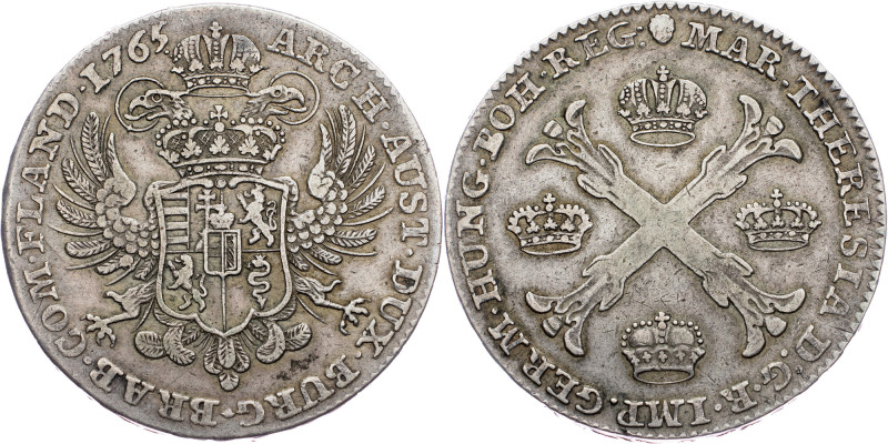 Maria Theresia, 1 Thaler 1765, Brussels Maria Theresia, 1 Thaler 1765, Brussels,...