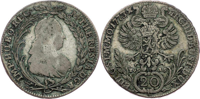 Maria Theresia, 20 Kreuzer 1773, Prague Maria Theresia, 20 Kreuzer 1773, Prague,...