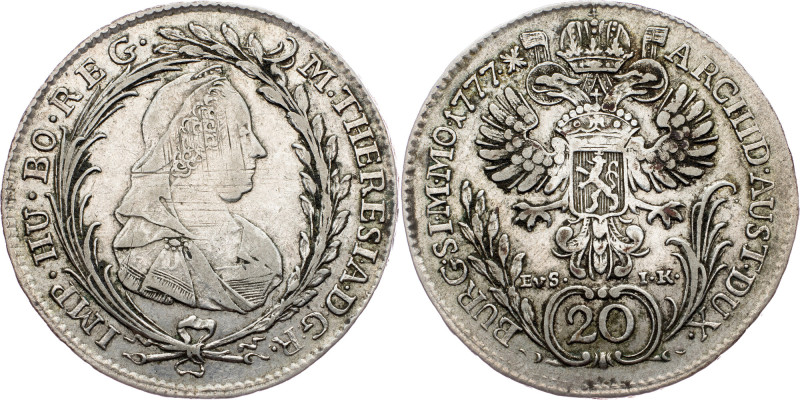 Maria Theresia, 20 Kreuzer 1777, Prague Maria Theresia, 20 Kreuzer 1777, Prague,...