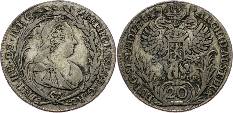 Maria Theresia, 20 Kreuzer 1778, Prague Maria Theresia, 20 Kreuzer 1778, Prague,...