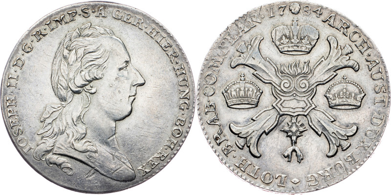 Joseph II., 1 Thaler 1784, Brussels Joseph II., 1 Thaler 1784, Brussels, Dav. 12...