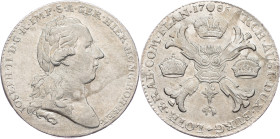 Joseph II., 1 Thaler 1785, Brussels Joseph II., 1 Thaler 1785, Brussels, Dav. 1284|cleaned, mint luster, rare in this grade; EF

Grade: EF
