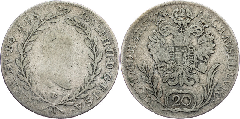 Joseph II., 20 Kreuzer 1787, B, Kremnitz Joseph II., 20 Kreuzer 1787, B, Kremnit...