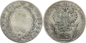 Joseph II., 20 Kreuzer 1787, B, Kremnitz Joseph II., 20 Kreuzer 1787, B, Kremnitz, Her. 233; F/VF

Grade: F/VF
