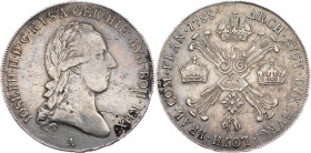 Joseph II., 1/2 Thaler 1788, A, Vienna Joseph II., 1/2 Thaler 1788, A, Vienna, Her. 194|cleaned, min. adjust; VF

Grade: VF