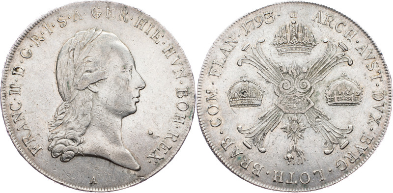 Franz I. (II.), 1 Thaler 1793, A, Vienna Franz I. (II.), 1 Thaler 1793, A, Vienn...