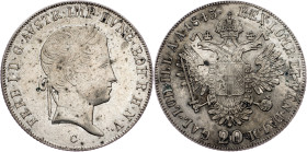 Ferdinand V., 20 Kreuzer 1843, C, Prague Ferdinand V., 20 Kreuzer 1843, C, Prague, Fruh. 821|dark dots and toning; aEF

Grade: aEF