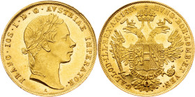 Franz Joseph I., 1 Dukat 1855, A, Vienna Franz Joseph I., 1 Dukat 1855, A, Vienna, Fruh. 1173|slightly wavy, mint luster; aUNC

Grade: aUNC
