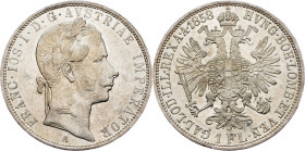 Franz Joseph I., 1 Gulden 1858, A, Vienna Franz Joseph I., 1 Gulden 1858, A, Vienna, Fruh. 1446|remains of mint luster; EF+

Grade: EF+