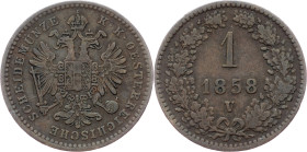 Franz Joseph I., 1 Kreuzer 1858, V, Venice Franz Joseph I., 1 Kreuzer 1858, V, Venice, Fruh. 1648|rare; VF

Grade: VF