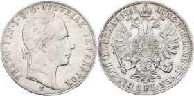 Franz Joseph I., 1 Gulden 1858, V, Venice Franz Joseph I., 1 Gulden 1858, V, Venice, Fruh. 1450; aEF

Grade: aEF