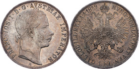 Franz Joseph I., 1 Gulden 1859, A, Vienna Franz Joseph I., 1 Gulden 1859, A, Vienna, Fruh. 1451|mint luster, beautiful toning; aUNC

Grade: aUNC