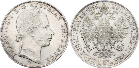 Franz Joseph I., 1 Gulden 1859, B, Kremnitz Franz Joseph I., 1 Gulden 1859, B, Kremnitz, Fruh. 1452; EF/EF+

Grade: EF/EF+