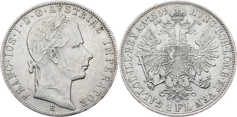 Franz Joseph I., 1 Gulden 1859, B, Kremnitz Franz Joseph I., 1 Gulden 1859, B, K...