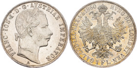 Franz Joseph I., 1 Gulden 1860, A, Vienna Franz Joseph I., 1 Gulden 1860, A, Vienna, Fruh. 1456|mint luster, min. toned; aUNC

Grade: aUNC