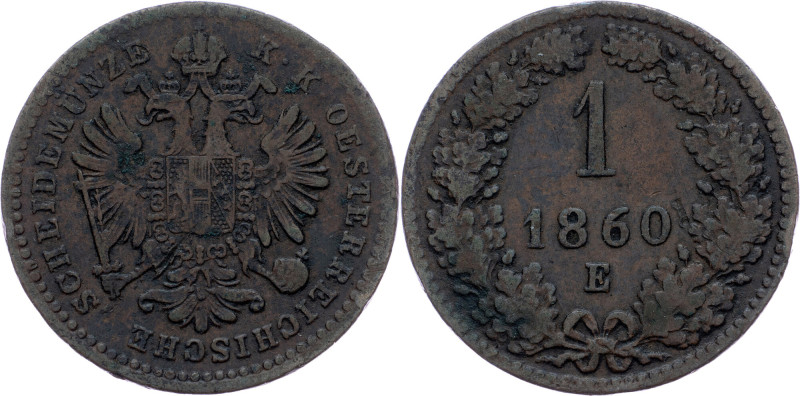 Franz Joseph I., 1 Kreuzer 1860, E, Karlsburg Franz Joseph I., 1 Kreuzer 1860, E...