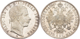 Franz Joseph I., 1 Gulden 1861, A, Vienna Franz Joseph I., 1 Gulden 1861, A, Vienna, Fruh. 1460|mint luster, min. toned; aUNC

Grade: aUNC