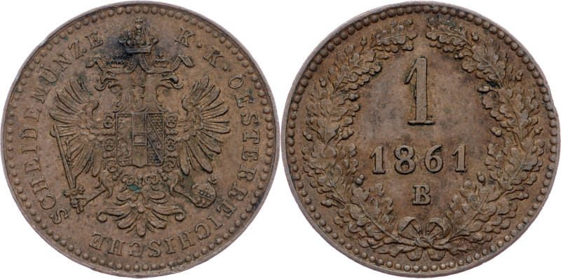 Franz Joseph I., 1 Kreuzer 1861, B, Kremnitz Franz Joseph I., 1 Kreuzer 1861, B,...