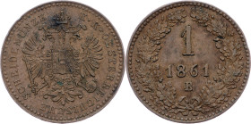 Franz Joseph I., 1 Kreuzer 1861, B, Kremnitz Franz Joseph I., 1 Kreuzer 1861, B, Kremnitz, Fruh. 1659|toned; EF

Grade: EF