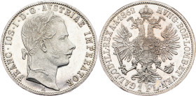 Franz Joseph I., 1 Gulden 1862, A, Vienna Franz Joseph I., 1 Gulden 1862, A, Vienna, Fruh. 1464|PROOFlike, mint luster; aUNC

Grade: aUNC