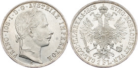 Franz Joseph I., 1 Gulden 1863, A, Vienna Franz Joseph I., 1 Gulden 1863, A, Vienna, Fruh. 1468|mint luster; aUNC

Grade: aUNC