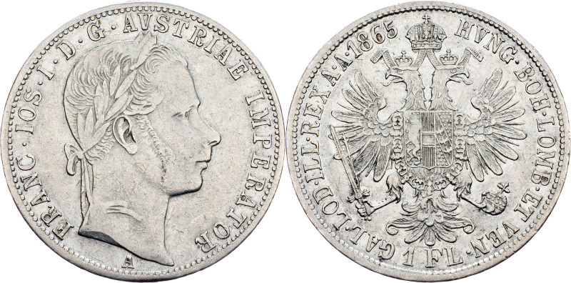 Franz Joseph I., 1 Gulden 1865, A, Vienna Franz Joseph I., 1 Gulden 1865, A, Vie...