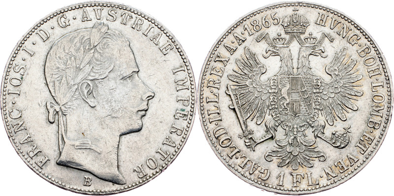 Franz Joseph I., 1 Gulden 1865, B, Kremnitz Franz Joseph I., 1 Gulden 1865, B, K...