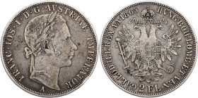 Franz Joseph I., 2 Gulden 1865, A, Vienna Franz Joseph I., 2 Gulden 1865, A, Vienna, Fruh. 1363|toned; aVF

Grade: aVF