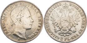 Franz Joseph I., 2 Gulden 1865, A, Vienna Franz Joseph I., 2 Gulden 1865, A, Vienna, Fruh. 1363|mount removed; F

Grade: F