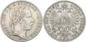 Franz Joseph I., 1 Gulden 1868, A, Vienna Franz Joseph I., 1 Gulden 1868, A, Vienna, Fruh. 1487|toned; VF

Grade: VF