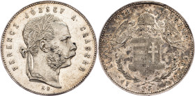 Franz Joseph I., 1 Forint 1868, KB, Kremnitz Franz Joseph I., 1 Forint 1868, KB, Kremnitz, Fruh. 1769|cleaned, toned, rare; EF

Grade: EF